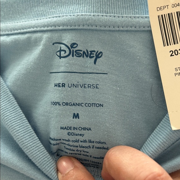 Disney Blue T-Shirt with Stitch and Angel Graphic - Picture 2 of 4